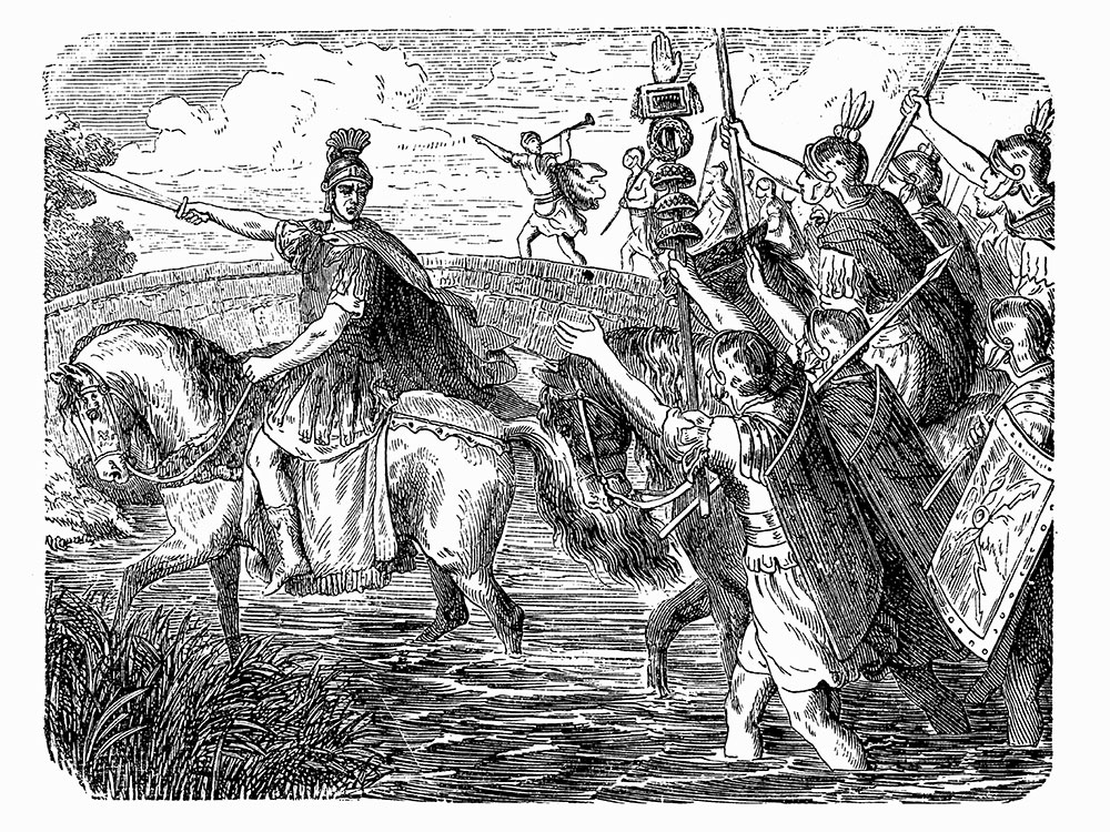 Julius Caesar crossing the Rubicon